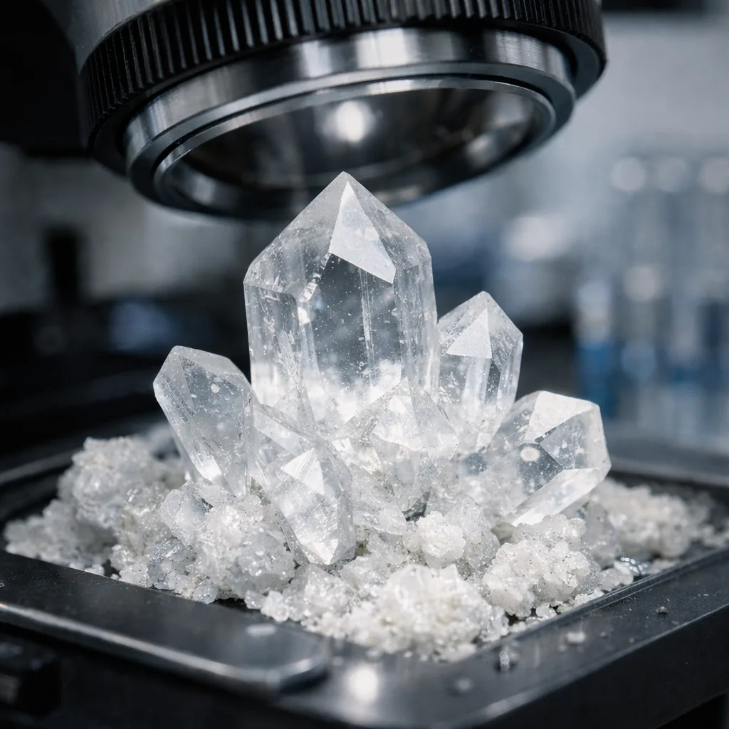 High purity quartz under microscope analysis